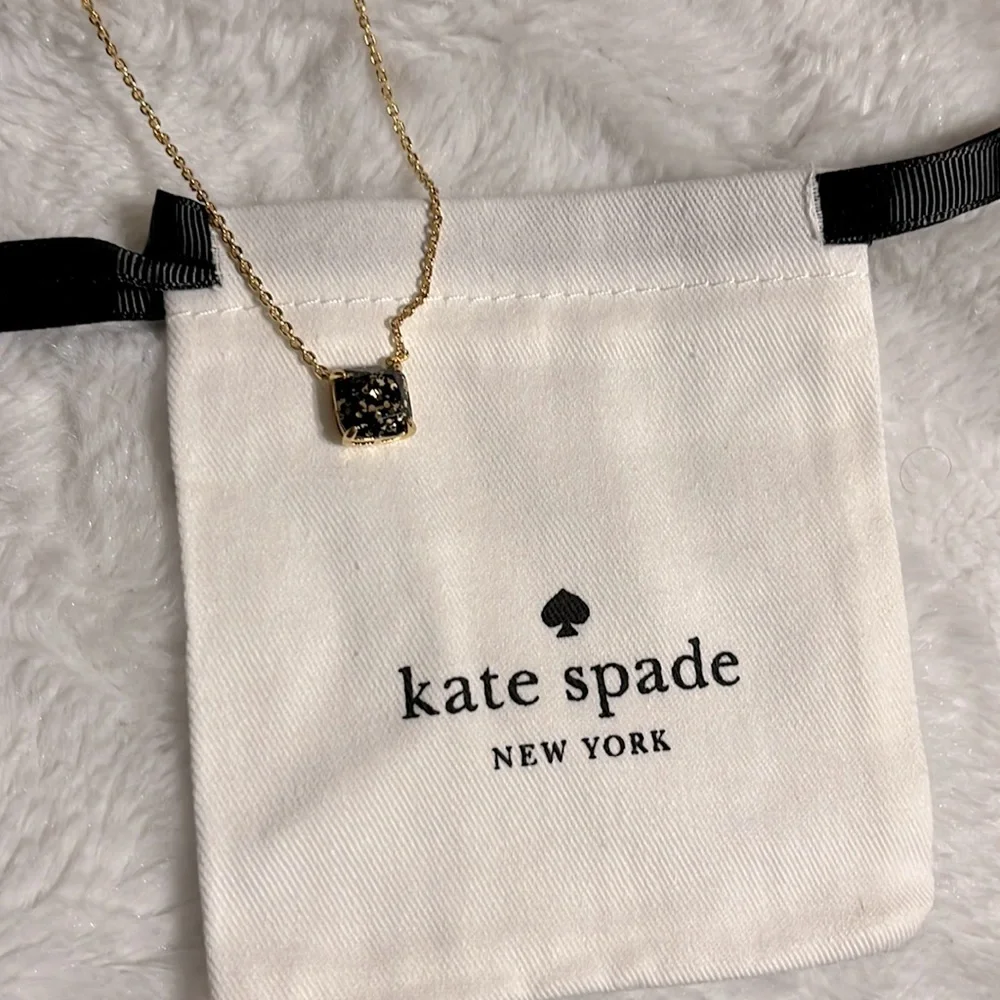 Kate Spade Goldtone Necklace with Black/Gold Pendant - Picture 2 of 2